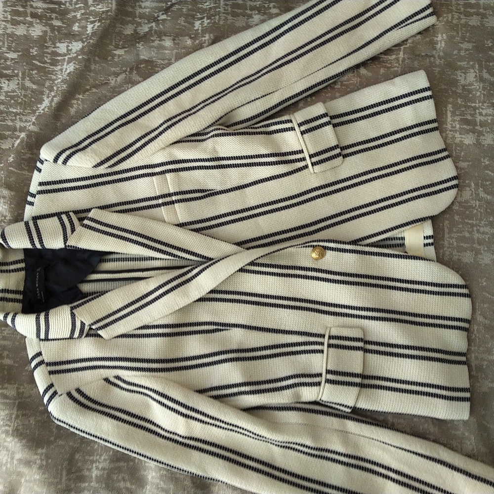 Sara Woman Navy and Cream Stripped Blazer